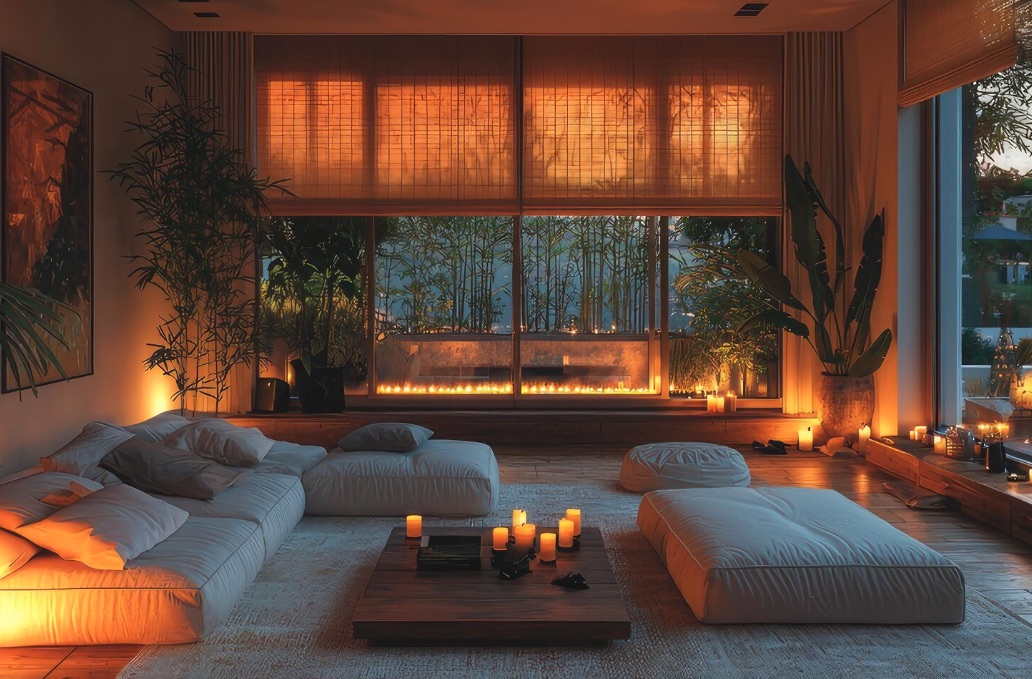 Casa intelligente con illuminazione atmosferica